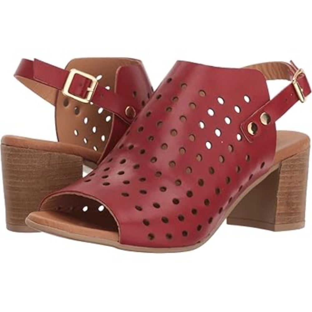 Eric Michael Red  Leather Sandals  Size 9